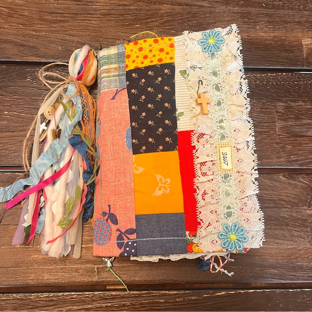 Junk Journal Patchwork Faith Christian Boho Floral Softcover Decorated Journal
